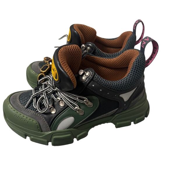 Gucci Women's Size 38 Flashtrek SEGA Green Removable Crystal For Only 1 Sneaker - Picture 3 of 12